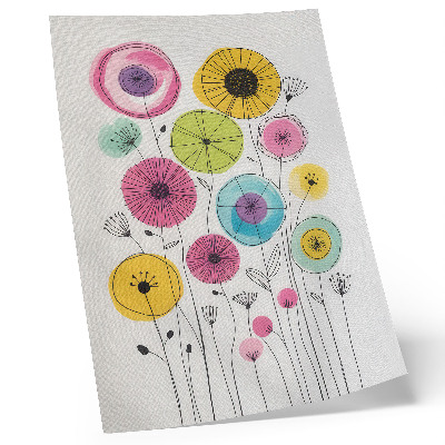 Arte de parede Flores coloridas em estilo moderno e alegres