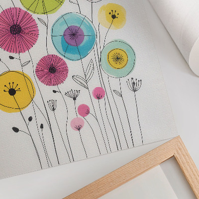 Arte de parede Flores coloridas em estilo moderno e alegres