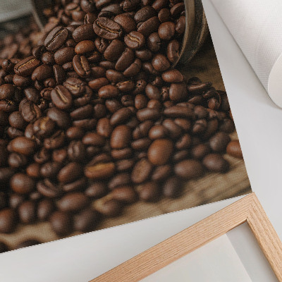 Poster para cozinha Grãos de café dispostos de forma dispersa, diretamente da lata.