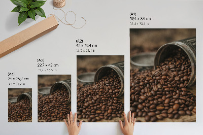 Poster para cozinha Grãos de café dispostos de forma dispersa, diretamente da lata.