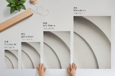 Poster para cozinha Uma composição minimalista com curvas brancas.