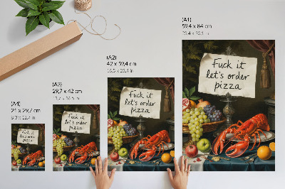 Poster decorativo Cores ecléticas, inscrição de lagosta bem-humorada