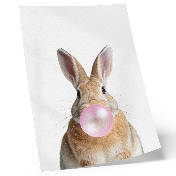 Poster para cozinha Coelhos, animais, chiclete rosa