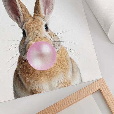 Poster para cozinha Coelhos, animais, chiclete rosa