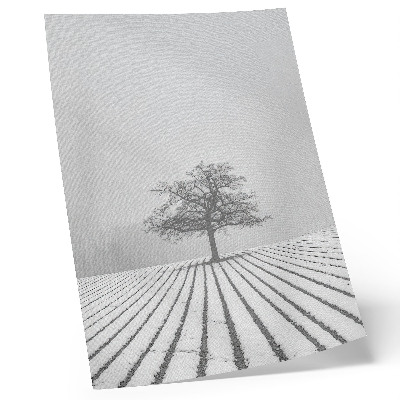 Impressão em tela Árvore na neve, paisagem invernal minimalista