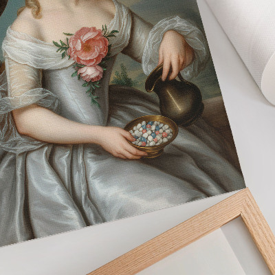 Poster decorativo Retrato de uma mulher com uma águia em um fundo natural.