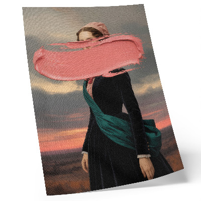 Impressão em tela Figura clássica com contraste rosa