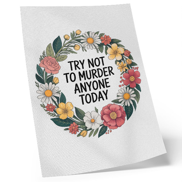 Impressão em tela Uma coroa de flores com uma inscrição engraçada.