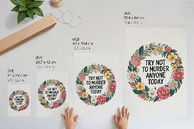 Impressão em tela Uma coroa de flores com uma inscrição engraçada.