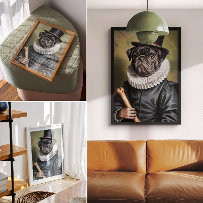 Poster para cozinha Imagem de um cachorro em traje renascentista