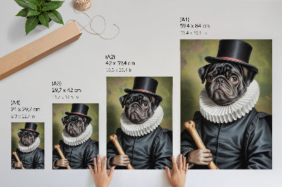 Poster para cozinha Imagem de um cachorro em traje renascentista