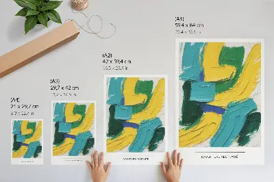 Impressão em tela cores vibrantes com abstração dinâmica