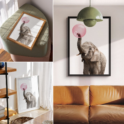 Poster para cozinha Elefante com uma bolha de humor moderno e gentileza