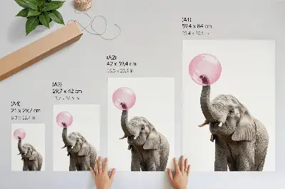 Poster para cozinha elefante com balão de fala estilo moderno