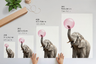 Poster para cozinha Elefante com uma bolha de humor moderno e gentileza