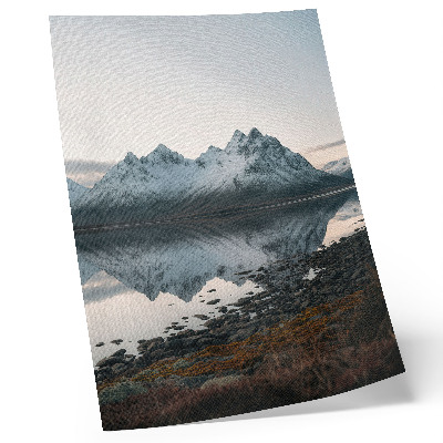 Poster decorativo Vista da montanha, reflexo no espelho, água calma