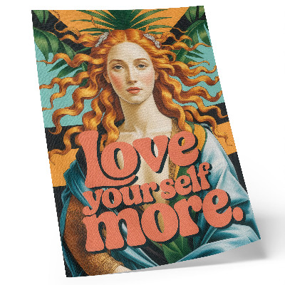 Impressão em tela Mulher deixa letras contrastantes