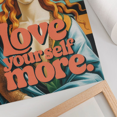 Impressão em tela Mulher deixa letras contrastantes