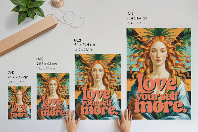 Impressão em tela Mulher deixa letras contrastantes