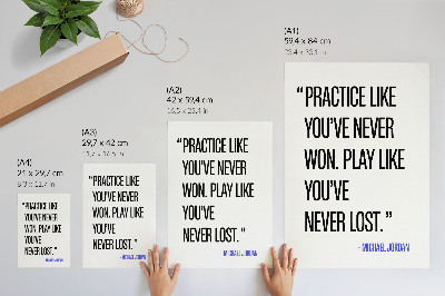 Poster para cozinha Letras pretas sobre fundo branco, layout simples.