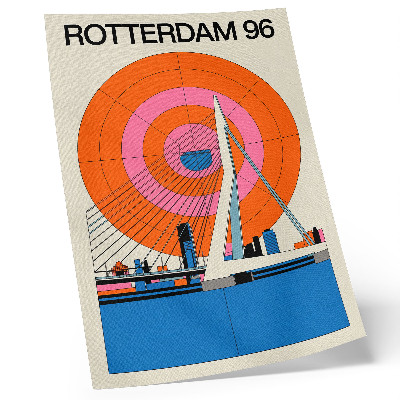Poster decorativo Ponte e cidade em padrões geométricos