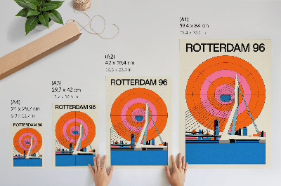 Poster decorativo Ponte e cidade em padrões geométricos