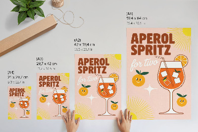 Poster para cozinha Letras de frutas sorridentes em amarelo laranja