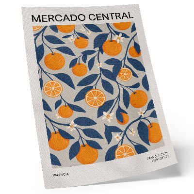 Poster decorativo Fundo cinza alaranjado com folhas escuras em estilo moderno.