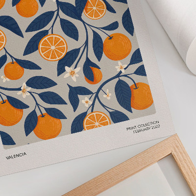 Poster decorativo Fundo cinza alaranjado com folhas escuras em estilo moderno.