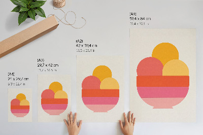 Arte de parede Círculos vibrantes em uma tigela, estilo minimalista
