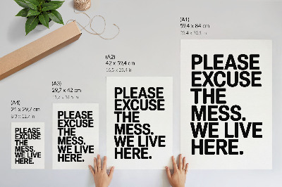 Poster para cozinha Texto humorístico, estilo minimalista, contraste