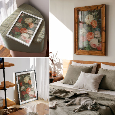 Poster decorativo Flores coloridas em um estilo clássico de pintura