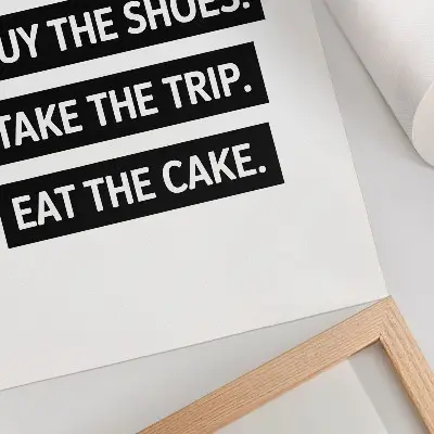 Poster para cozinha com letras sobre fundo preto e tipografia inspiradora