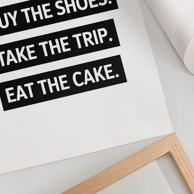 Poster para cozinha Letras sobre fundo preto, tipografia inspiradora