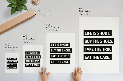 Poster para cozinha Letras sobre fundo preto, tipografia inspiradora