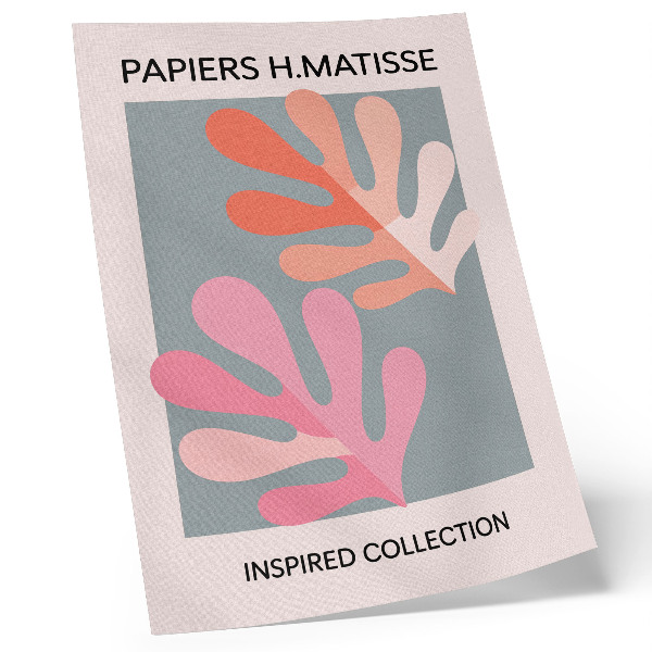 Arte de parede Folhas geométricas inspiradas nas cores de Matisse