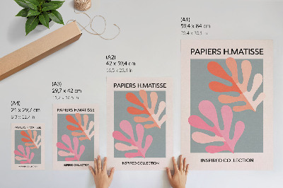 Arte de parede Folhas geométricas inspiradas nas cores de Matisse