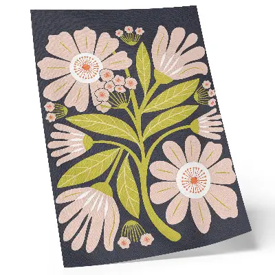 Poster decorativo com motivos florais retrô