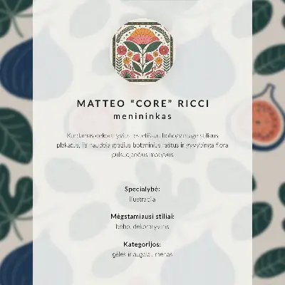 Poster decorativo com motivos florais retrô