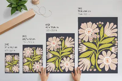 Poster decorativo com motivos florais retrô
