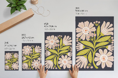 Poster decorativo Motivos florais retrô sem complicações.