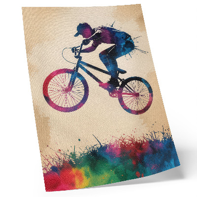 Impressão em tela Ciclista cores dinâmicas ação moderna
