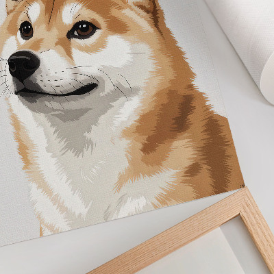 Arte de parede Um cão distinto em tons de bege e creme, minimalista.