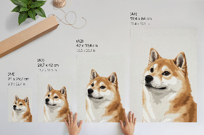 Arte de parede Um cão distinto em tons de bege e creme, minimalista.