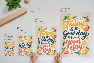 Impressão em tela Letras cítricas coloridas em estilo moderno
