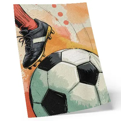 Pôster decorativo com toque esportivo, cores vibrantes e composição dinâmica