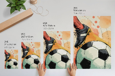 Poster decorativo Toque esportivo, cores vibrantes, composição dinâmica.