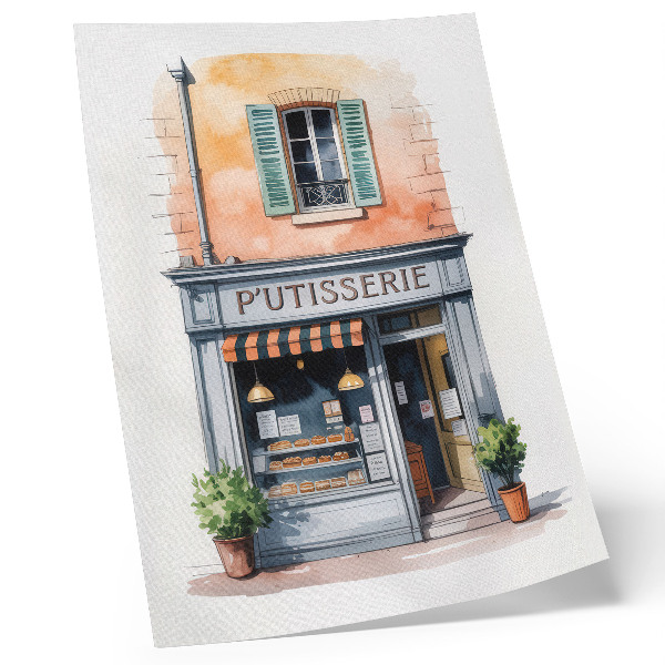 Poster para cozinha Padaria retrô com paredes em tons pastel