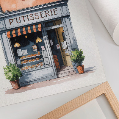 Poster para cozinha Padaria retrô com paredes em tons pastel