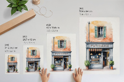 Poster para cozinha Padaria retrô com paredes em tons pastel